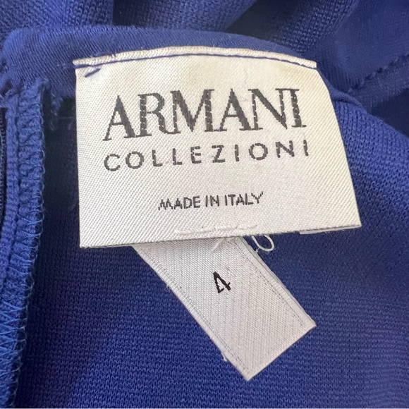 Armani Collezioni Blue Side Ruched Sleeveless Dress B19/20 - Picture 6 of 10